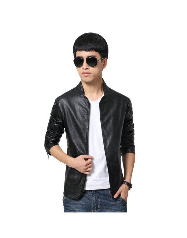 HugMe.fashion Leather Jacket Black Men Biker JK97